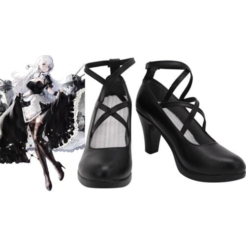 Azur Lane Hermione Cosplay Shoes High Heel Boots Hermione Black Shoes Cosplay Custom Made