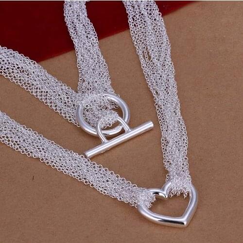 N028 925 sterling silver Necklace, 925 silver Pendant fashion jewelry Web Heart Necklace /akrajbya dwhamnoa