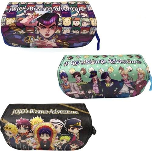 Anime JOJOS BIZARRE ADVENTURE Pencil Cases Boys Girls Stationery Bag Student Study Supplies Pencil Bags Organizer Holder Pouch