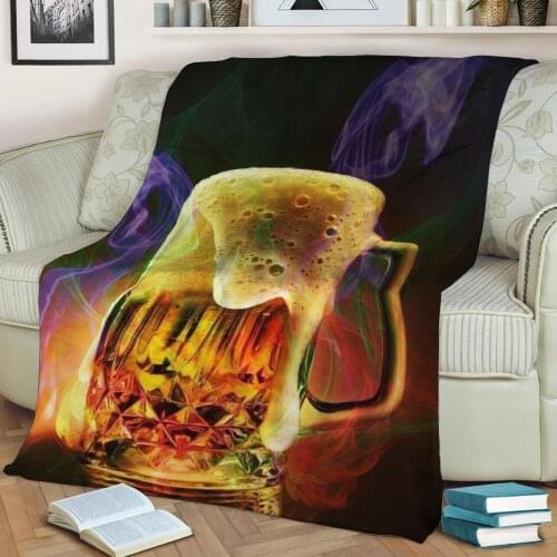 Beer 3D Print Plush Blanket Throw On Sofa Home Decor Soft Warmth Washable Nap Blanket Dropshipping