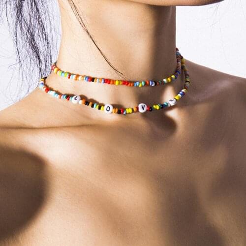 Stunning Fashion Trendy Hand-woven multicolor beaded necklace Women Choker Multiple Layers Pendant Necklaces Jewelry Gift