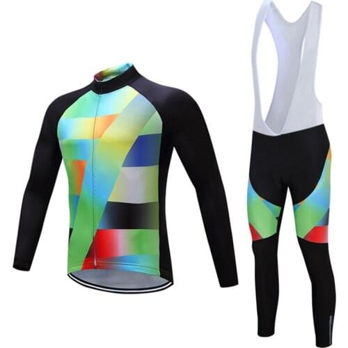 Pro Team Cycling Jersey Set 2021 Mens Road Bike Wear Kit Clothes Long Sleeve Bicycle Clothing Suit MTB Mallot Male Sport Uniform