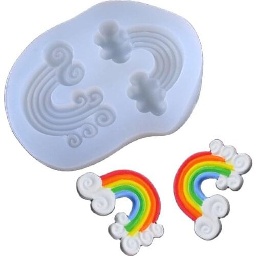 Rainbow Molds for Resin Fondant Cake Silicone Chocolate Biscuits Mould Soap Candle Pastry Molds DIY Decoration Resin Mold
