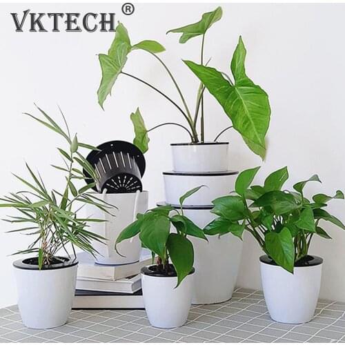 Self-watering Hydroponic Potted Flower Pot Creative Wall Hanging Plant Flower Holder Plate Auto Water Absorbing Garden Supplies