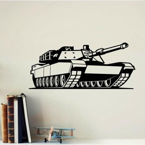 Boys Kids Room Vinyl Wall Decal Tank Military War Garage Decor Wall Stickers Removable Self Adhesive Posters P639