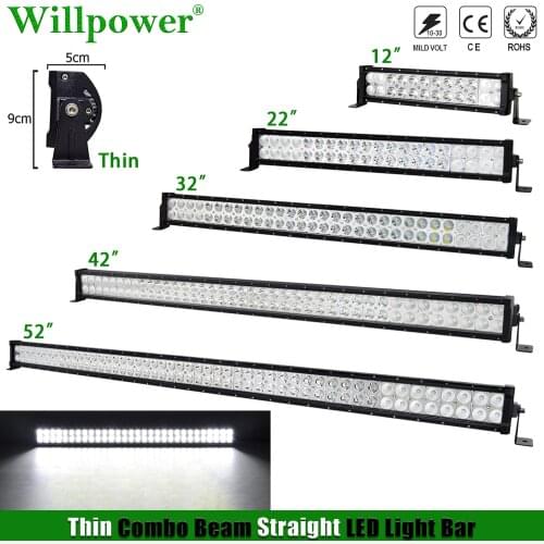 Offroad Car 12 22 32 42 52 inch Thin LED Light Bar For Jeep Wrangler JK Chevy 4runner LED Bars SUV 4WD Truck Pickup 4x4 Lightbar