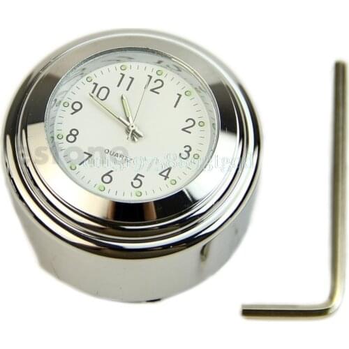 Waterproof 7/8" 1" Universal Motorcycle Motorbike Bike Handlebar Bar Mount Clock