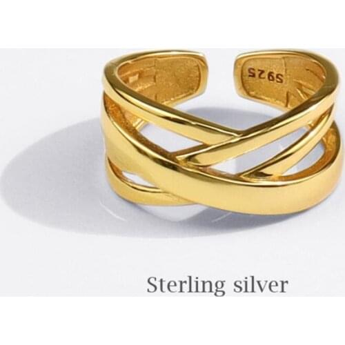 Sole Memory Creative Cross Cute Hip Hop Fashion 925 Sterling Silver Female Resizable Opening Rings SRI795