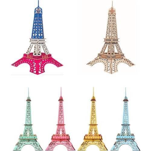 1Pcs Children 3D Wooden Building Puzzle Jigsaw Toys for Kids Brain Training Intelligent Educational Toys DIY Manual Assembly Kit