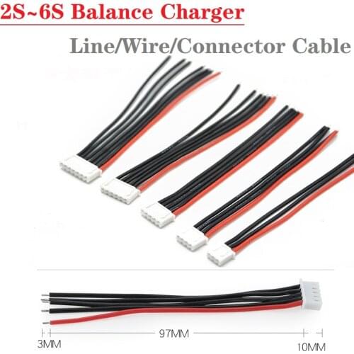 100mm 5Pcs/Sets XH2.5 Plug 2s/7.4v 3s/11.1v 4s/14.8v 5s/18.5v 6s/22.2v Lipo Battery Balance Charger Line/Wire/Connector Cable