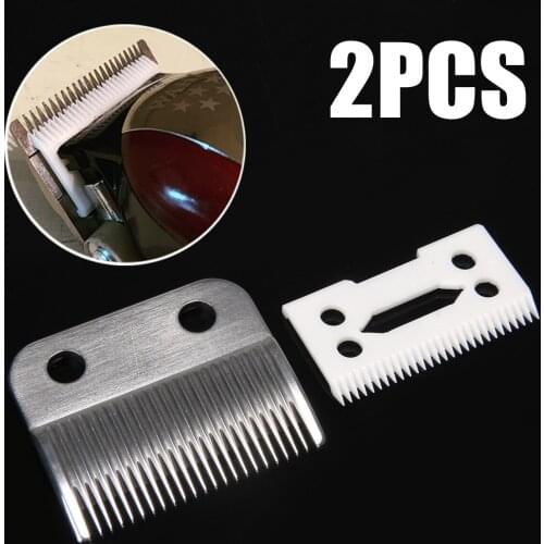 2pcs/set Professional Hair Beard Ceramic Blade Cutter + Metal Bottom For Wahl Shear Clipper Personal Care Appliances
