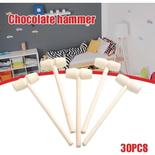 30 Pcs Wooden Hammers for Chocolate Mini Breakable Heart Hammer Wood Mallet for Chocolate Smooth Finished XH8Z
