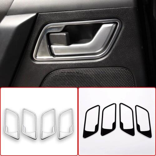 4pcs For Land Rover Freelander 2 2007-2016 ABS Chrome/Black Interior Inside Door Handle Frame Cover Trim Car Accessories