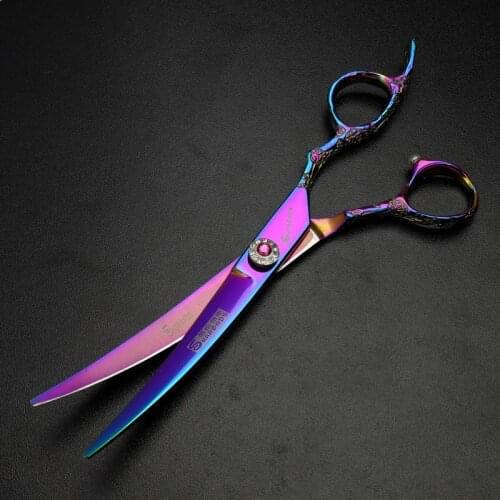 7 inch japanese professional hair cutting scissors hair tools hairdresser scissors Stainless Steel scissors Curved scissors