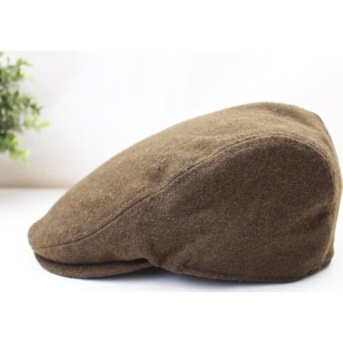 Free shipping High Quality Casual Visors Man Wool Large Winter Beret Hats Flat Captain Caps Gentle Classic Vintage Walking Caps