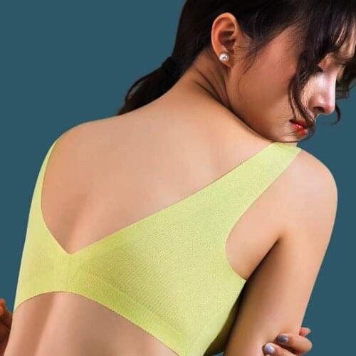 FINETOO Seamless Tube Tops Women Bras Bustier Bandeau Breathable Underwear Bralette Sexy V-Neck Plus Size Woman Cropped Tops