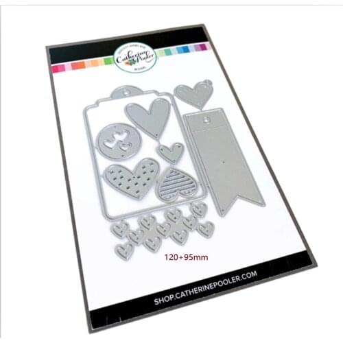Hearts Tags Metal Cutting Dies for Scrapbooking Steel Craft Die Cut Embossing Paper Card Album Stencil