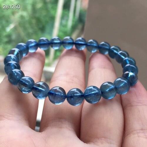 Rare Natural Blue Aquamarine Barrel Bracelet Women 15.5x8.3mm Stretch Crystal Carved Clear Beads Bracelet Jewelry AAAAA