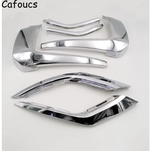 Cafoucs For Mitsubishi Outlander 2016 Front Bumper Chrome Strip Decoration Moulding Trim