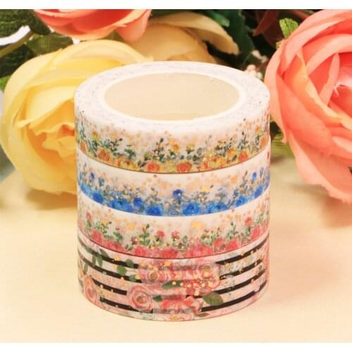 1 roll Red Blue Yellow Rose Holiday Theme Sea Sky Sailboat Meteor Decorative Washi Tape Scrapbooking Masking Tape Office Supply