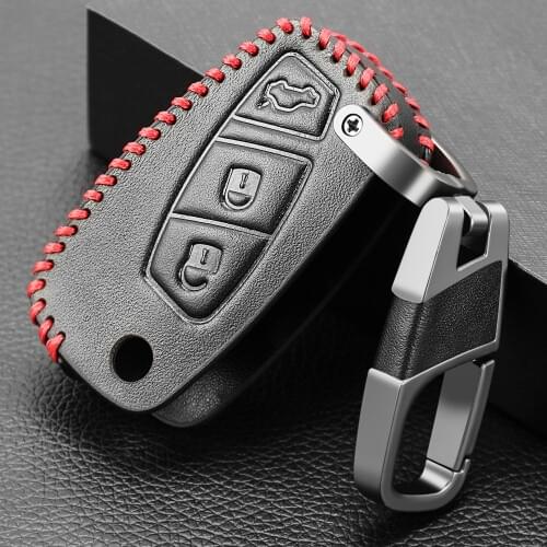 Remote Car Key Fob Leather Case Cover Protector For FIAT Bravo 500 Ducato Punto Panda Stilo Doblo Grande Minibus 3BTN