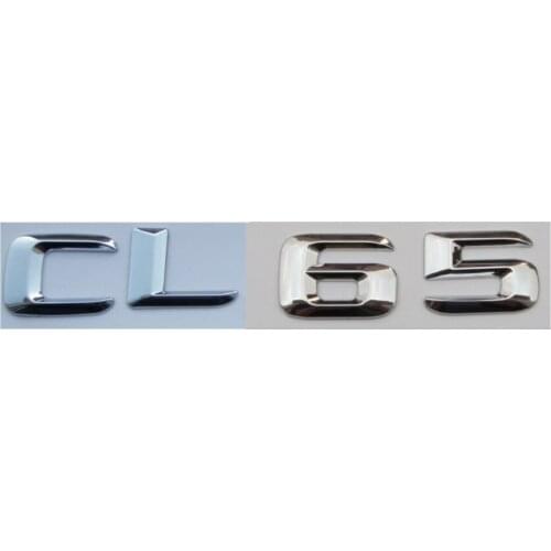 Chrome Shiny Silver ABS Car Trunk Rear Number Letters Words Badge Emblem Decal Sticker for Mercedes-Benz CL65 AMG