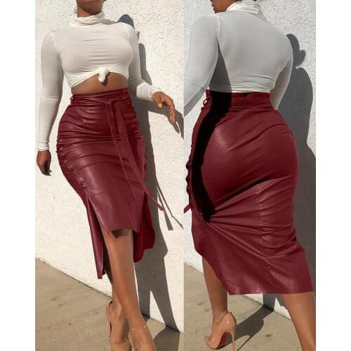 LEOSOXS Women's Leather Skirts