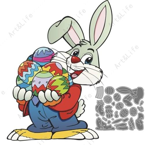 Easter Rabbit Bunny Eggs Hot New Metal Cutting Dies Stencil for Making Scrapbook Album Birthday Paper Cards Embossing Cut Die