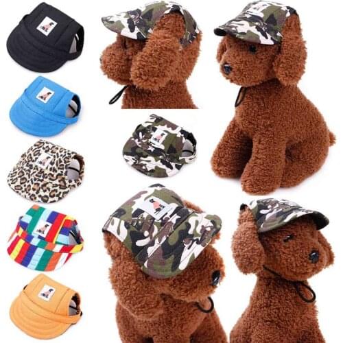 Cute Pet Fashion Solid Color Dog Hat Baseball Cap Windproof Travel Sports Sun Hats For Puppy Large Pet Dog Outdoor Accessories