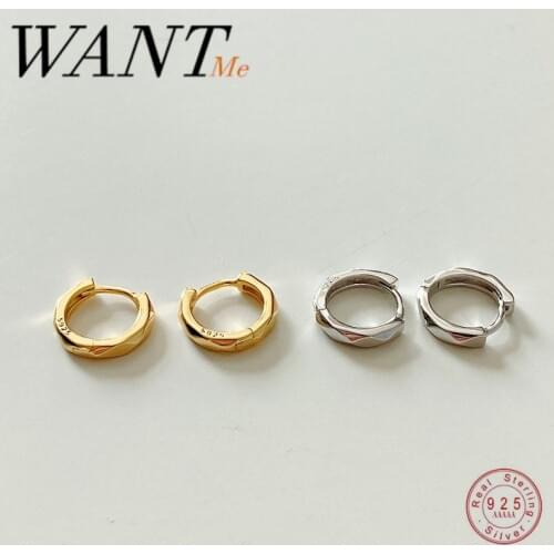 WANTME Minimalist Geometric Cut Trendy Round Stud Earrings for Women Temperament Chic Daily Fine Jewelry Accessories Gift 2020