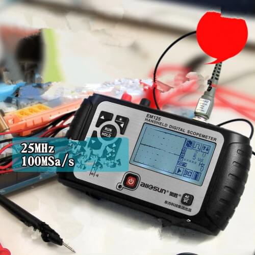 All-sun 2 in1 Multifunction Oscilloscope 25MHz Multimeter Digital Handheld Scopemeter Voltmeter Ohmmeter Capacitance EM125