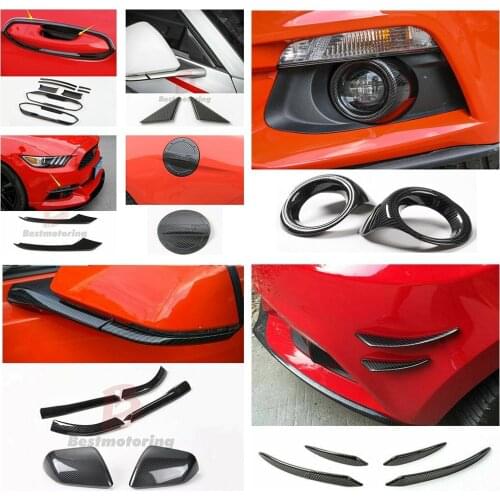 Carbon fiber ABS Outer Decorative Cover Trim For Ford Mustang 2015-2017 25pcs