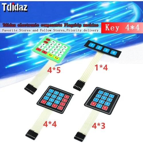 New 4 12 16 20 Key 4*4 Membrane Switch Keypad 1x4 3x4 4x4 4*5 Matrix Array Matrix keyboard for arduino smart car