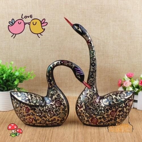 Pakistan 18 big Swan animal painted animal imported handmade art copper ornaments
