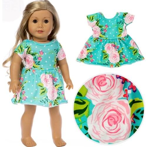 Green Flower Dress for American girl 18inch doll clothes for children best gift