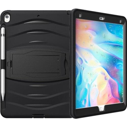 Armor Shockproof Tablet Case For iPad Pro 10.5 2017/iPad Air 3 10.5 2019 Case Heavy Protective Rugged Duty Pen tray Stand Case