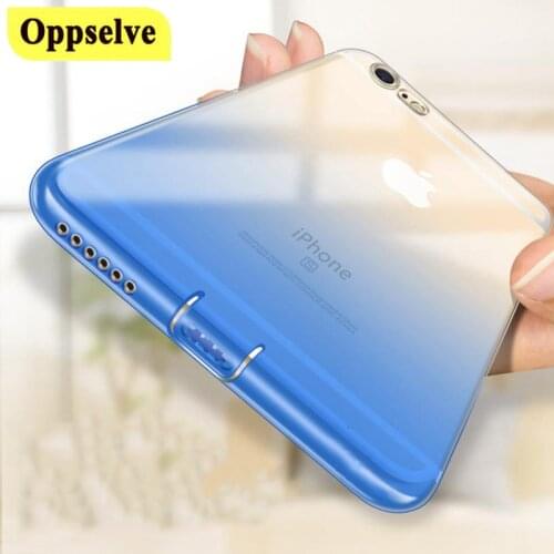 Gradient Transparent Case for iPhone 12 11 Pro Max Soft Anti-shock Cover with Dust Plug for iPhone X S XR XS Max 8 7 6 6s Plus