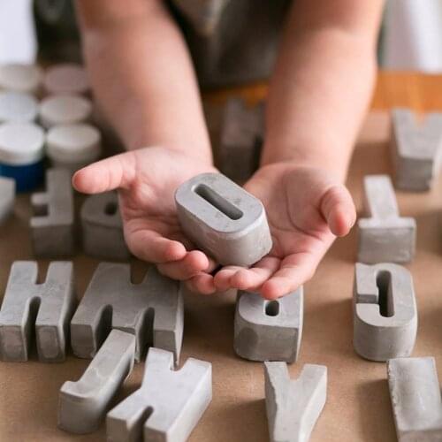 Concrete Letter Molds Plaster Number Silicon Mold Concrete Capital Letter Mold Lowercase letters Digital mold