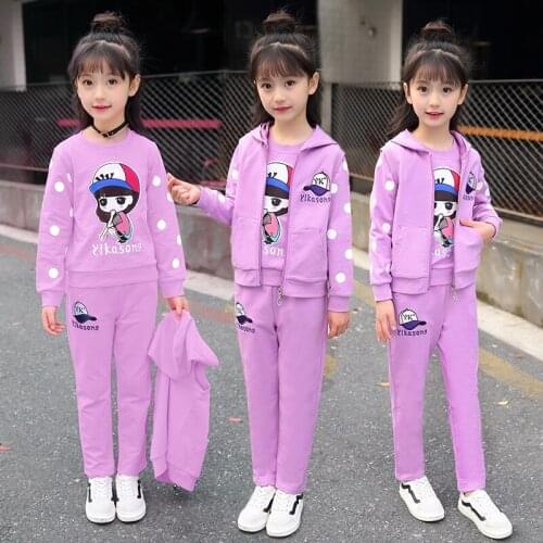 Girls Clothes Set Teen Kids Tracksuit 2020 Autumn Winter Vest + Coat + Pants 3pcs Children Clothing Suits Girl Sets 8 10 12 year