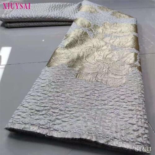 High Quality Gilding Brocade Lace African Lace Fabric Popular Nigerian Jacquard Brocade Fabric For Wedding Dresses P1443