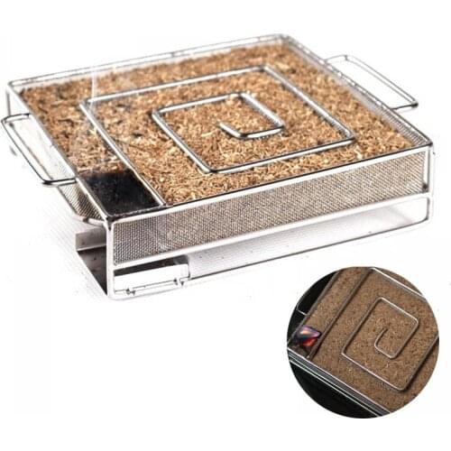 Cold Smoke Generator Small Apple Wood Chips BBQ Grilling Smoker Box Mnin Apple Wood Chunks Barbecue Smoking Chip BBQ Accessories