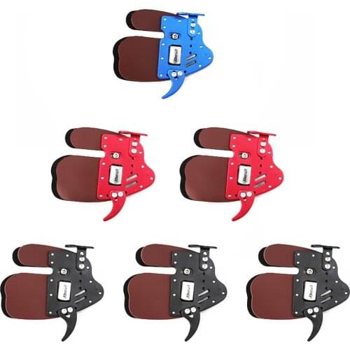 DECUT Archery Finger Tab Guard Protection LH/RH Genuine Leather + Aluminum S/M/L For Tradition Bow Hunting Shooting Arrow