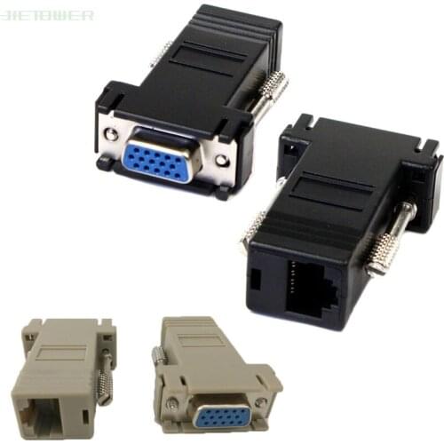 Factory Price Hot Selling New VGA Extender Female To Lan Cat5 Cat5e RJ45 Ethernet Female Adapter Drop Shipping