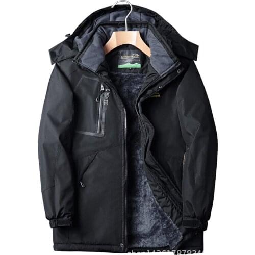 Winter Fleece Jackets Men Thick Warm Snow Parkas Windbreaker Waterproof Hooded Coat Thermal Velvet Jackets 5XL Military Overcoat