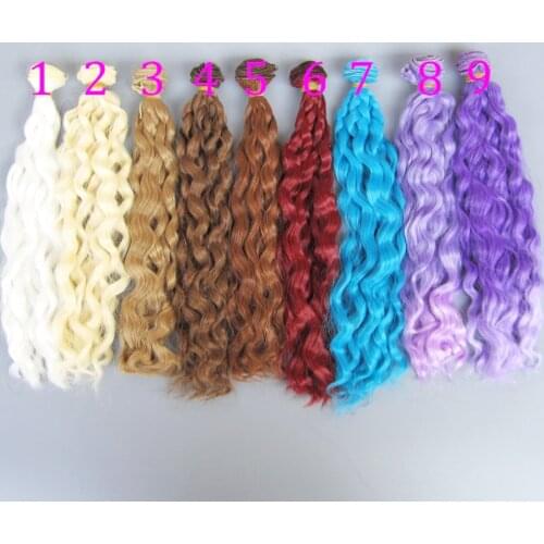 1pcs 25cm*100CM Imitate wool curls doll wigs/hair For 1/3 1/4 1/6 BJD/SD doll Light gold, khaki, brown