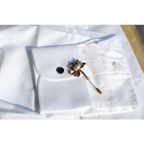 As a gift fashion handmade Retro golden Lotus design Creative brooch for bow tie/ party wedding box packing 1pc