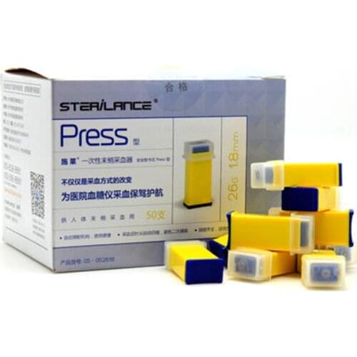 100pcs = 2packs Safety Lancet, 28G 26G Single Use, Sterile Blood Sample Needle Asepsis Collector, Measurement of blood glucose