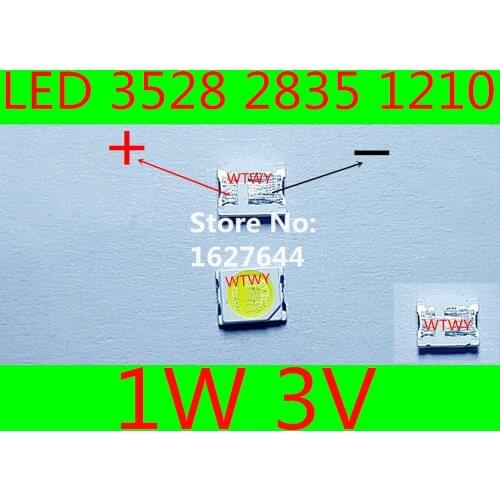 1000pcs JUFEI LED 3528 2835 1210 LED TV Backlight High Power 1W 3V LED Backlight Cool white For LED LCD TV Backlight Application