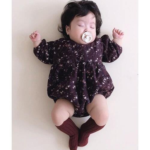 MILANCEL 2020 baby girls clothes floral infant girls bodysuit vintage toddler girls outerwear puff sleeve baby clothing