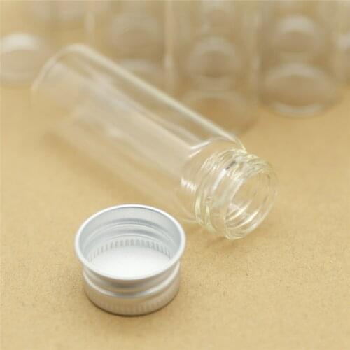 24 pieces 22*60mm 12ml DIY Tiny Glass Vial Bottle Silver Screw Cap Mini Test Tube Jar Spices Small Jars Container
